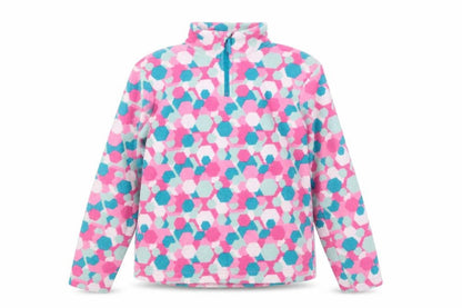 Front view of Mountain Warehouse girls’ geometric fleece sweatshirt