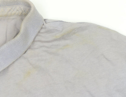 AllSaints Men's Grey Polo Shirt Size L Short Sleeve Cotton