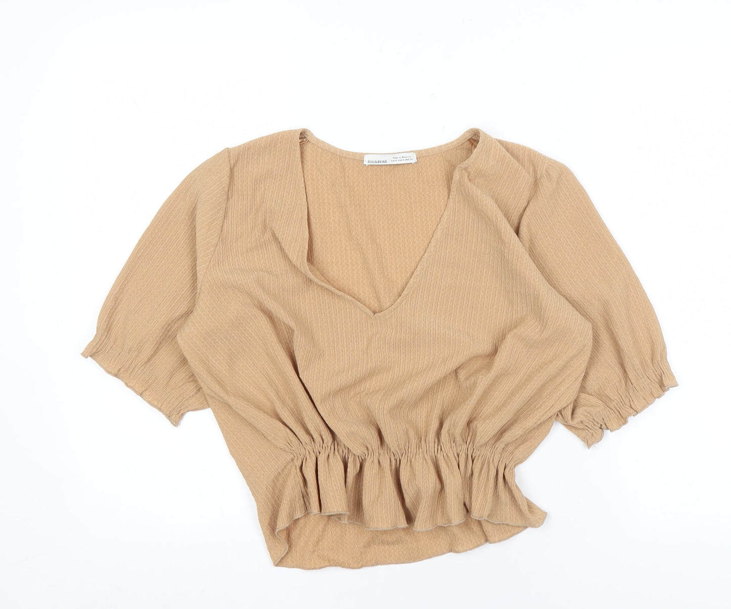 Womens UK Size M Pull&Bear Beige Basic Blouse