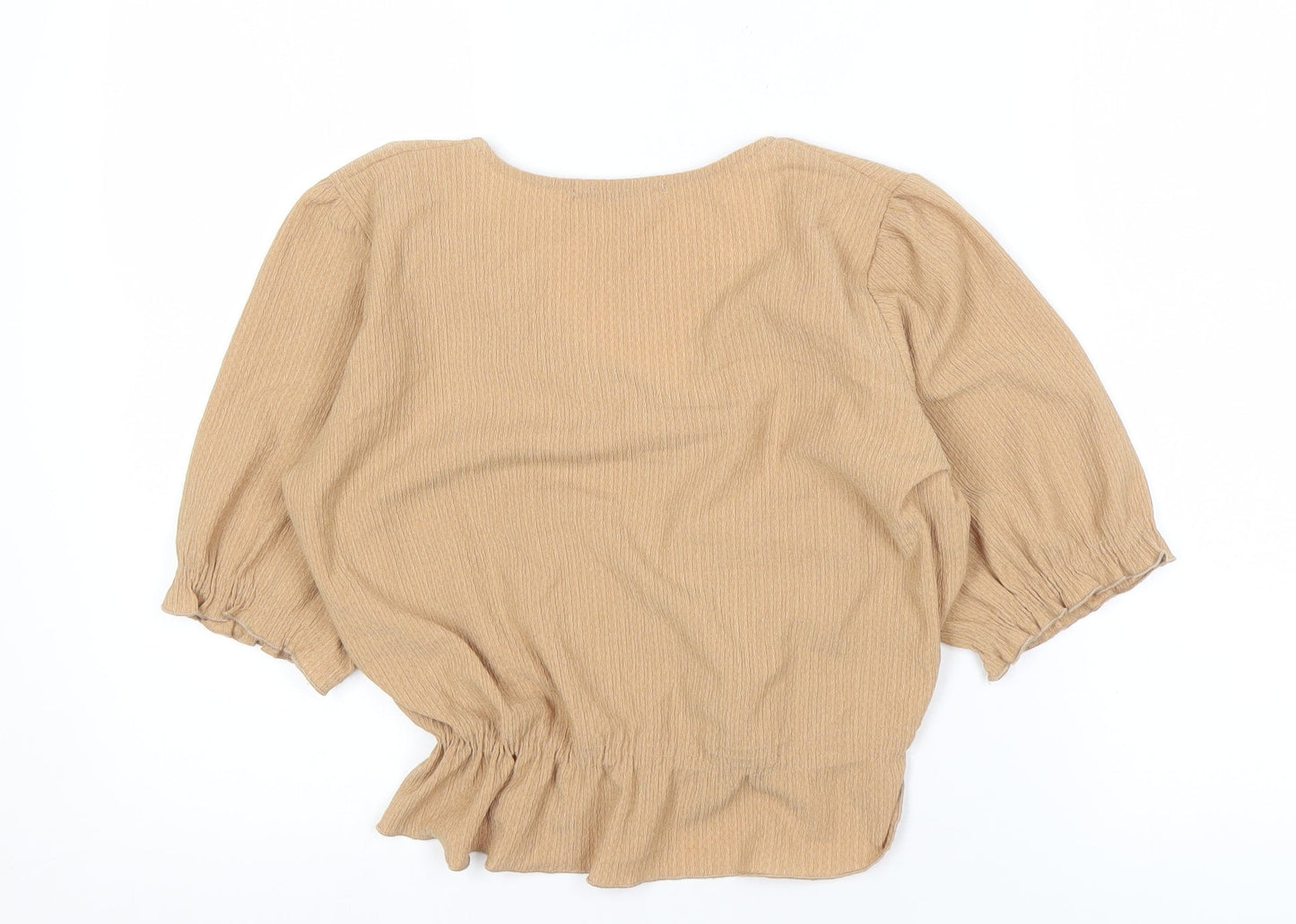 Womens UK Size M Pull&Bear Beige Basic Blouse