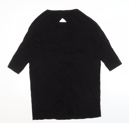 Womens UK Size M Zara Black Basic T-Shirt