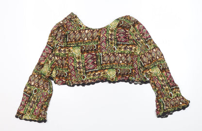 Womens UK Size M Urban renewal Multicoloured Cropped Blouse