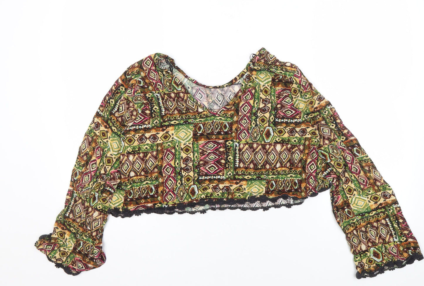 Womens UK Size M Urban renewal Multicoloured Cropped Blouse