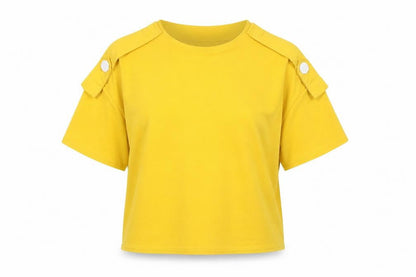 Womens UK Size 12 Zara Yellow Basic T-Shirt