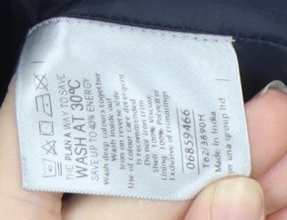 Per Una Women's Blue A-Line Skirt Size 10 Beaded Knee Length