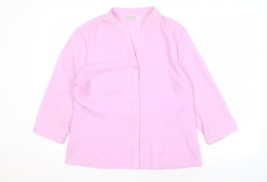 Alexon Women's Pink Button-Up Shirt, Size 14, Casual