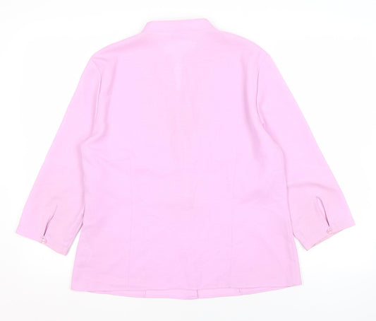 Alexon Women's Pink Button-Up Shirt, Size 14, Casual