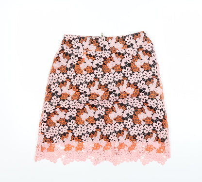 River Island Women's Multicoloured Floral Lace Skirt Size 10