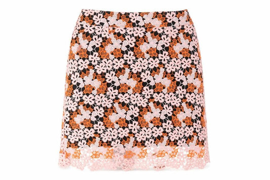 River Island Women's Multicoloured Floral Lace Skirt Size 10