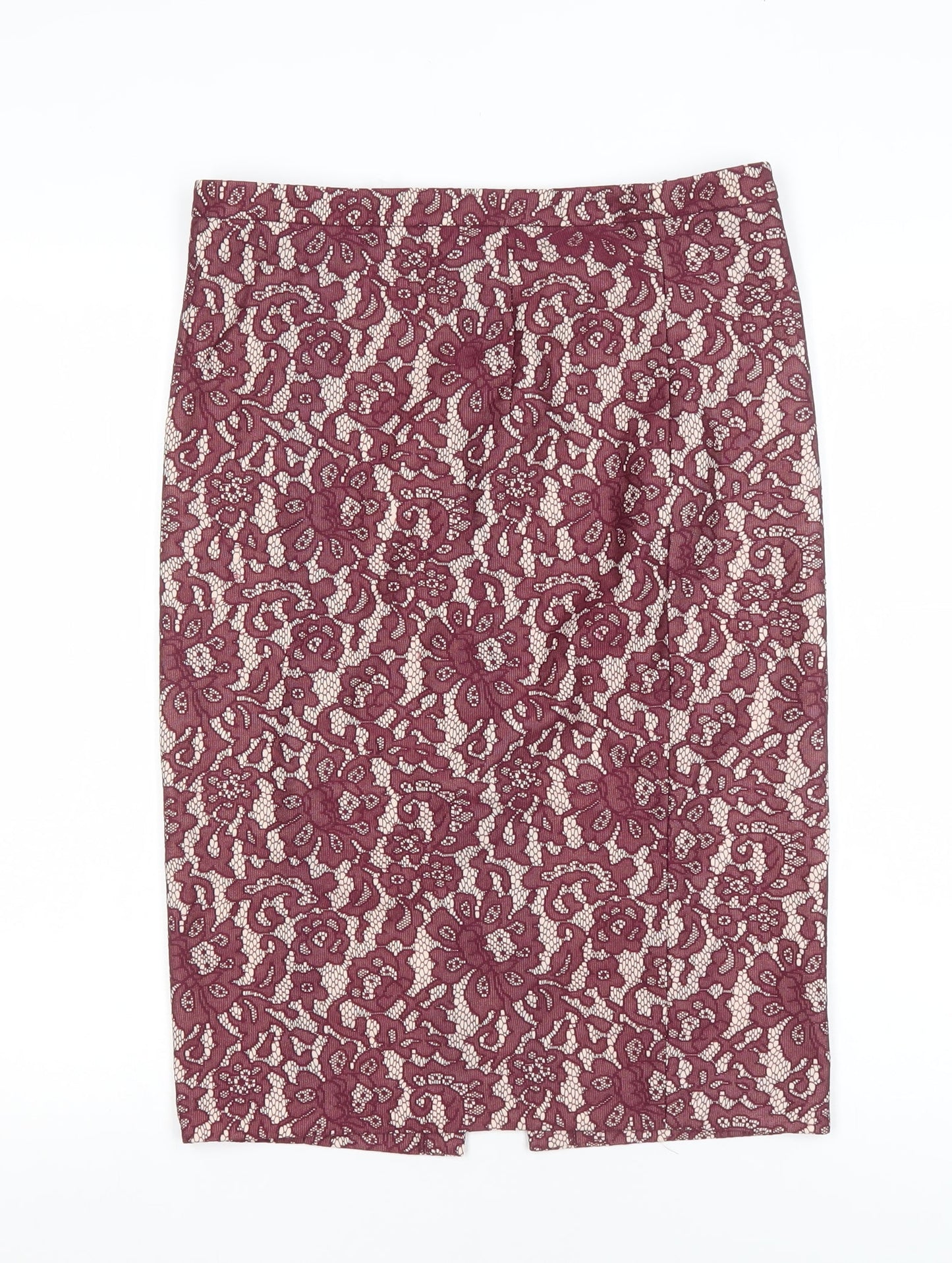 Next Women's Purple Floral Lace Pencil Skirt Size 10