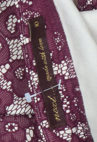 Next Women's Purple Floral Lace Pencil Skirt Size 10