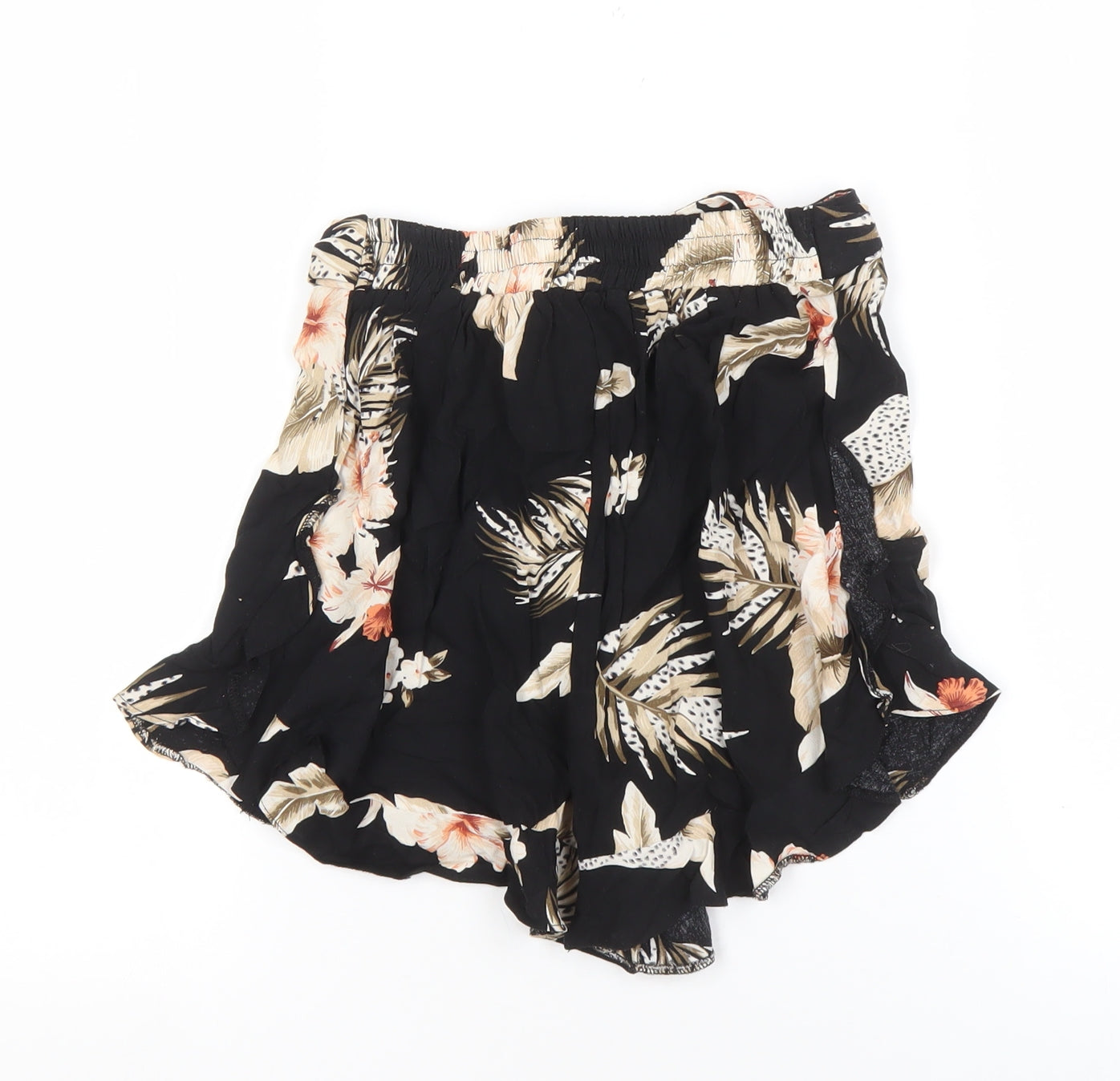 River Island Women Black Floral Petite Culotte Shorts