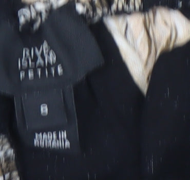 River Island Women Black Floral Petite Culotte Shorts