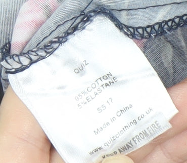 Quiz Women's Blue Floral Fit & Flare Dress, Size 8