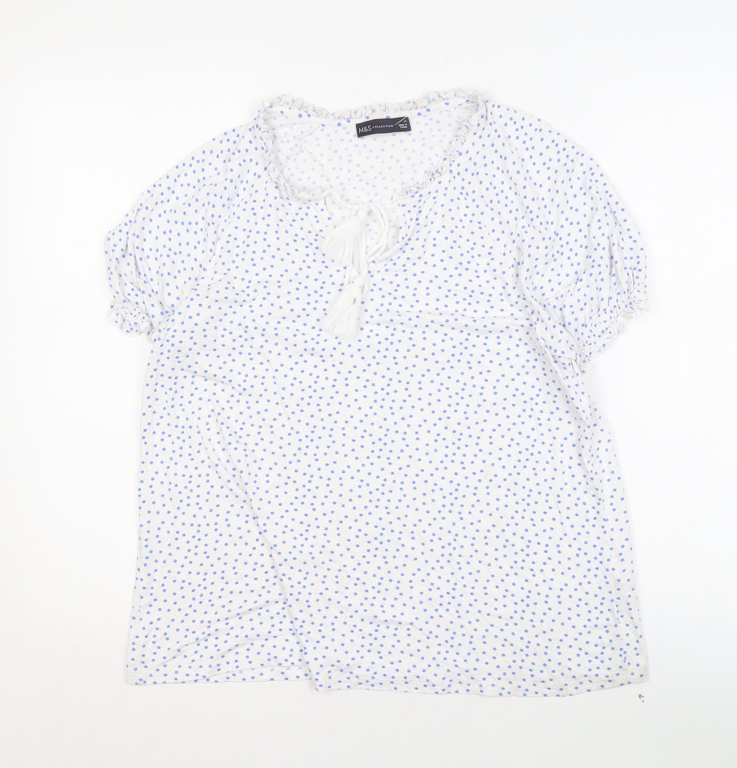 Womens UK Size 14 Marks and Spencer White Basic Blouse
