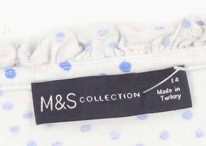 Womens UK Size 14 Marks and Spencer White Basic Blouse