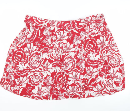 Next Women's Red Floral Mini Skirt Size 22