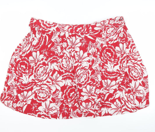 Next Women's Red Floral Mini Skirt Size 22