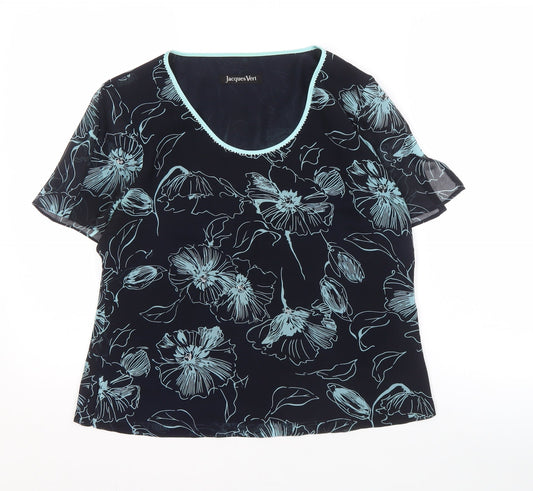 Jacques Vert Women's Black Floral Blouse Size 12