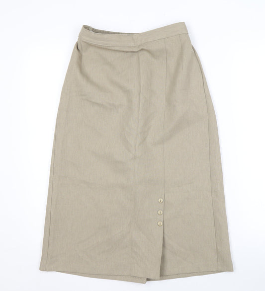 Berkertex Women's Beige Midi Straight Skirt, Size 12