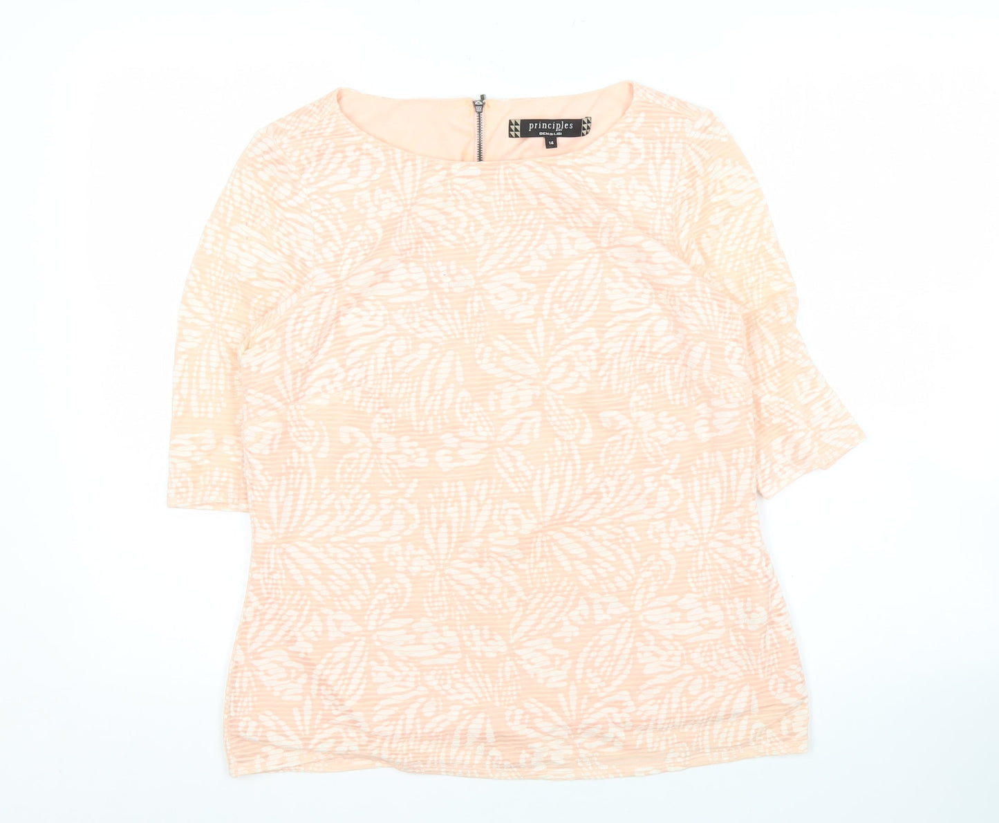 Womens UK Size 14 Principles by Ben de Lisi Beige Basic Blouse
