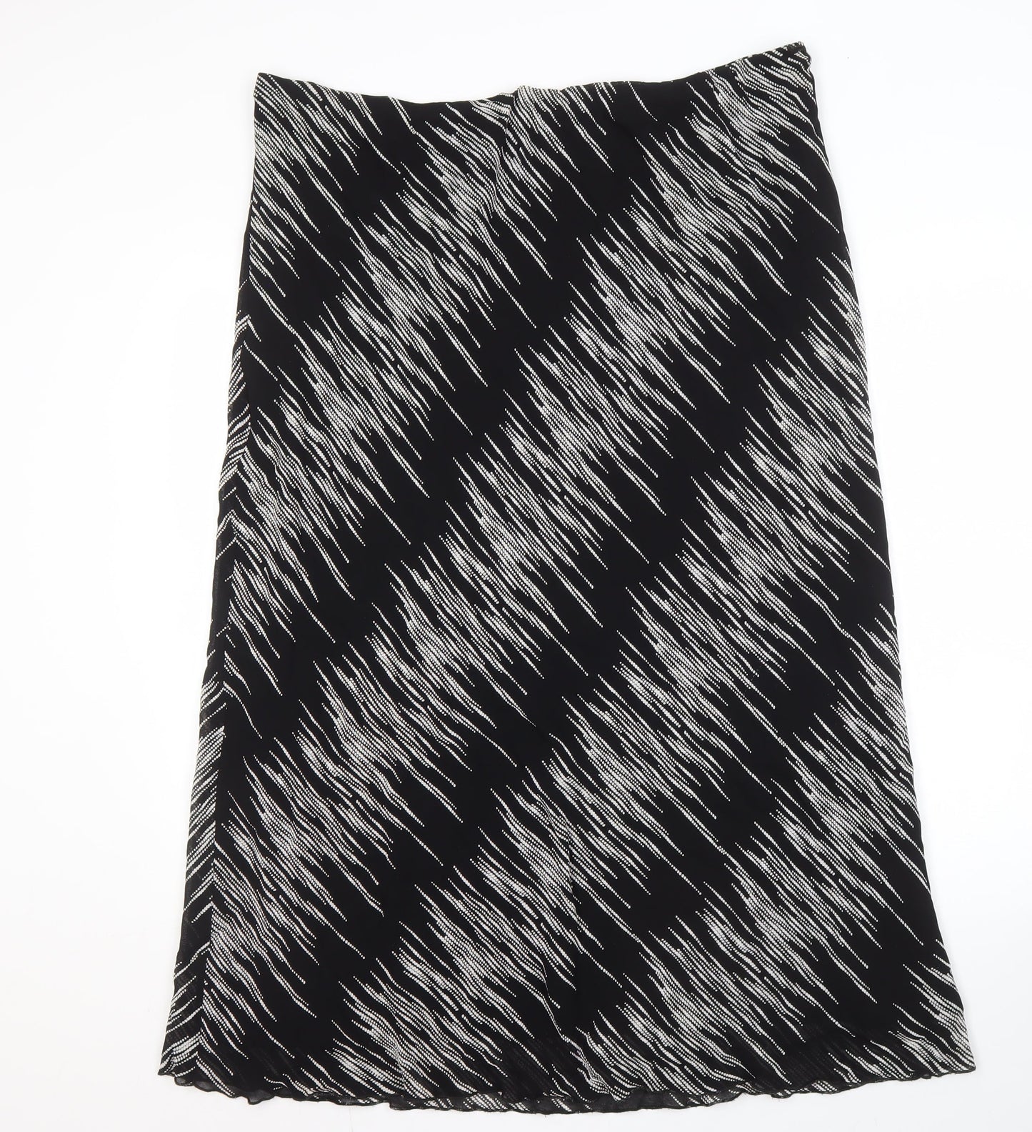 Ann Harvey Women's Black Geometric Long Skirt, Size 22
