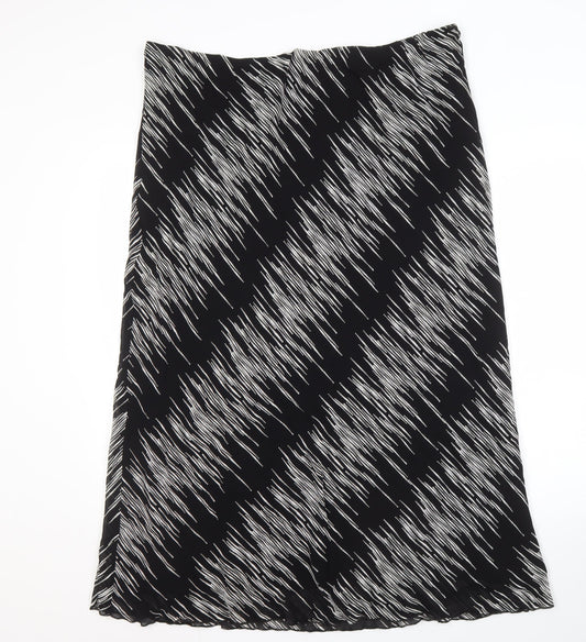Ann Harvey Women's Black Geometric Long Skirt, Size 22