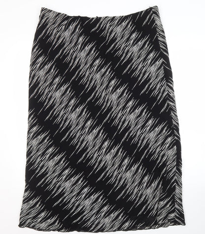 Ann Harvey Women's Black Geometric Long Skirt, Size 22