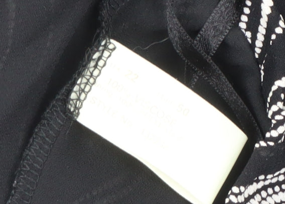 Ann Harvey Women's Black Geometric Long Skirt, Size 22