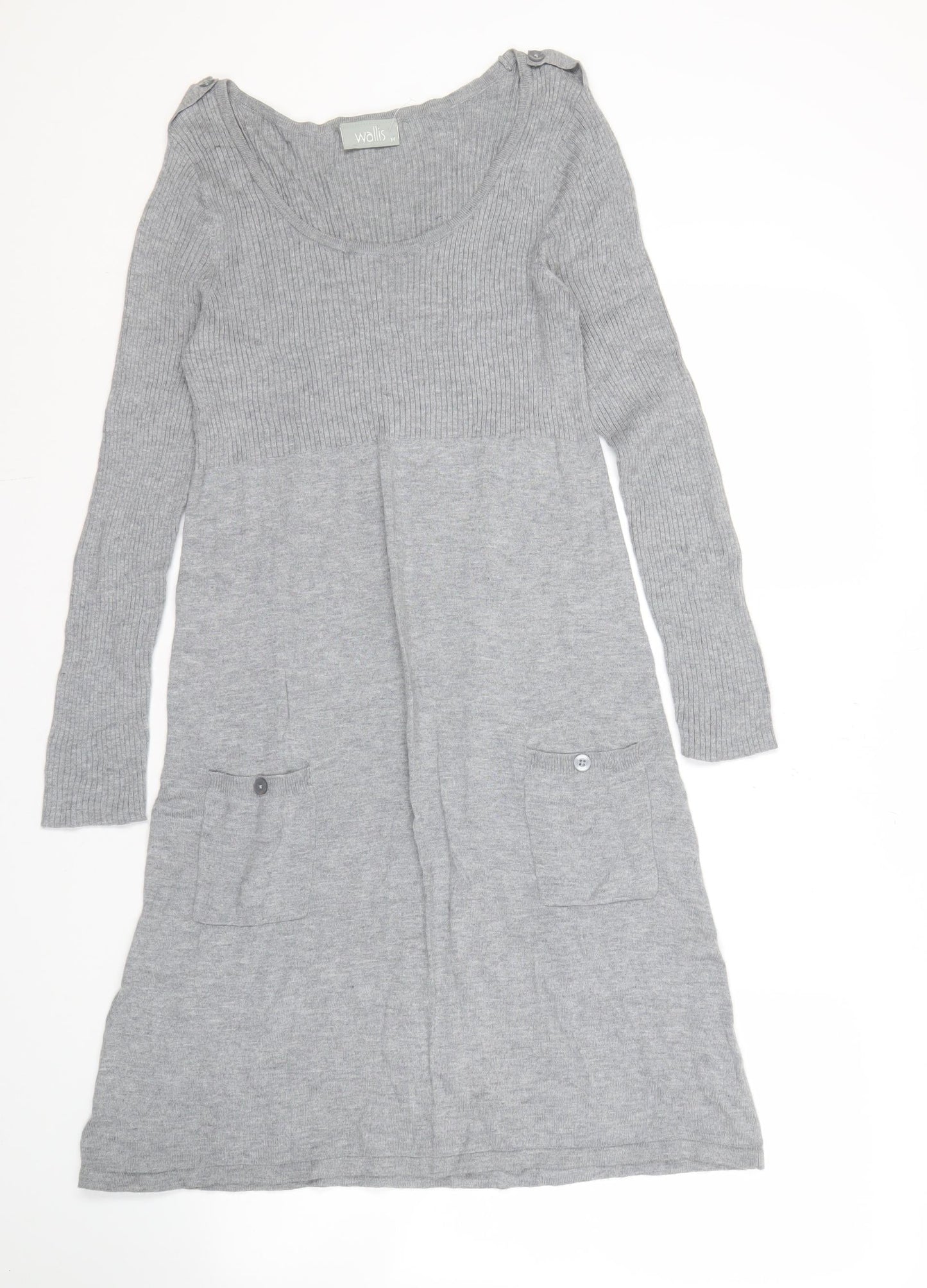 Womens UK Size M Wallis Grey Cardigan Jumper