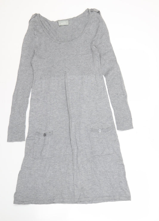 Womens UK Size M Wallis Grey Cardigan Jumper