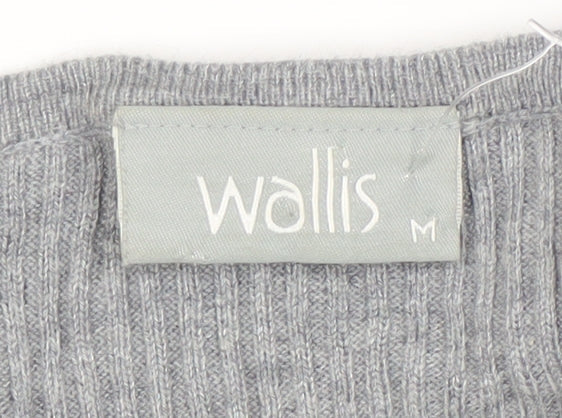Womens UK Size M Wallis Grey Cardigan Jumper