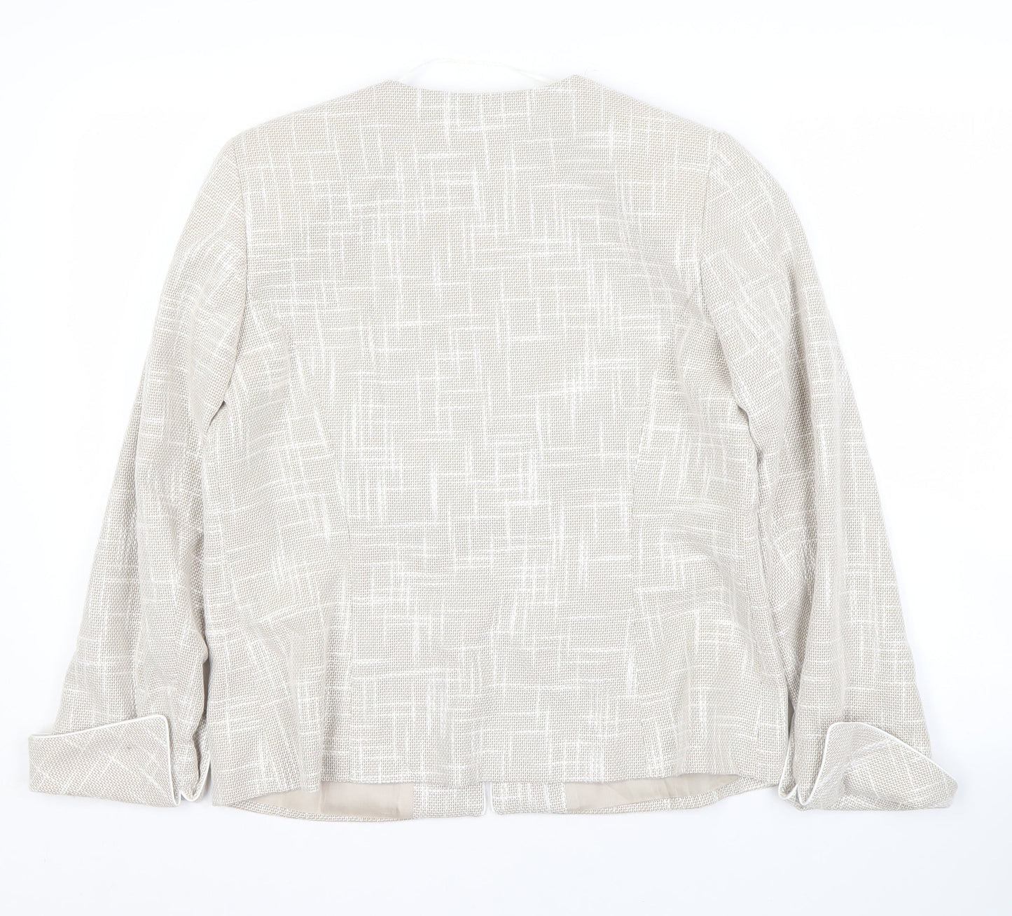 Roman Originals Beige Women's Blazer Size 14 Geometric