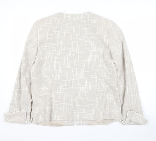 Roman Originals Beige Women's Blazer Size 14 Geometric