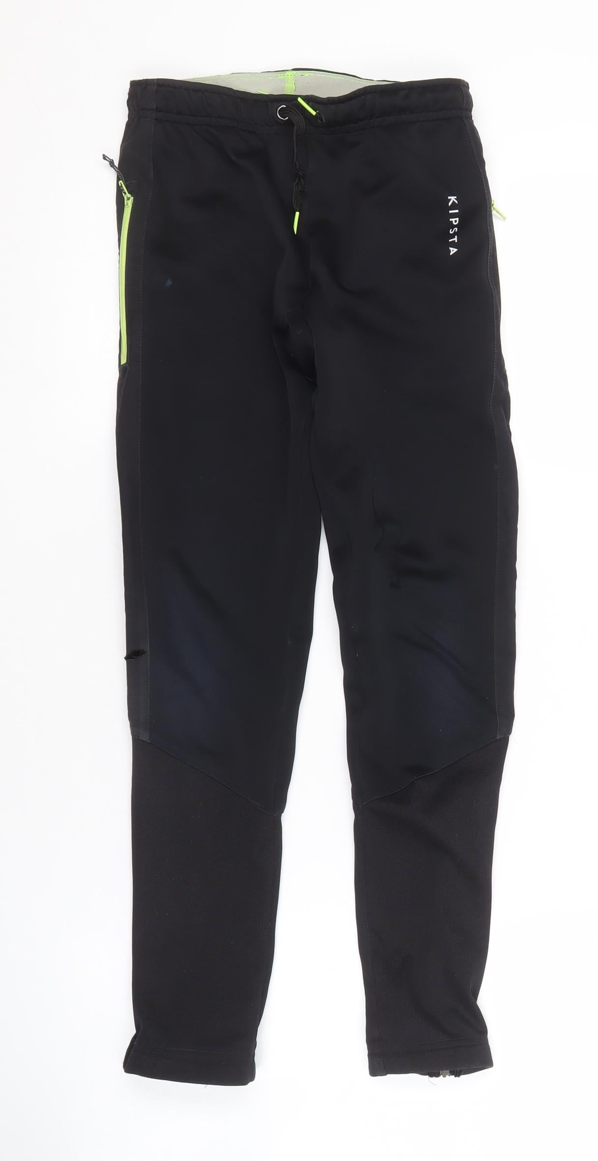 Kipsta Boys Black Track Pants 12 Years - Football Essential