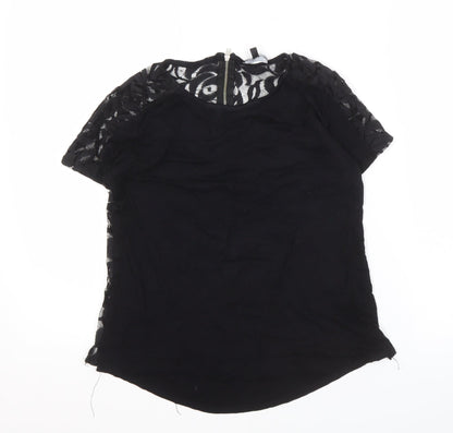 Womens UK Size 8 Warehouse Black Basic Blouse