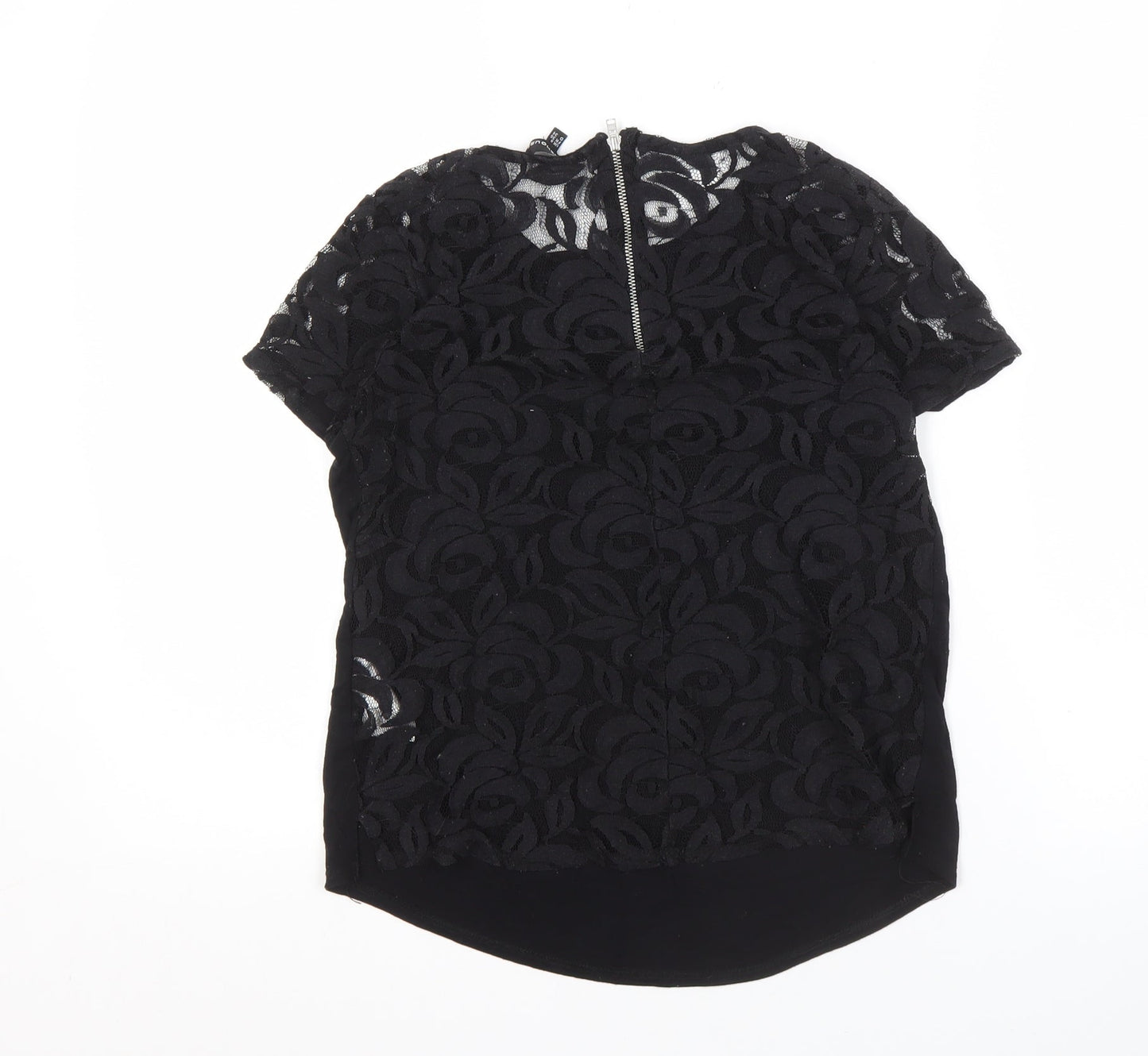 Womens UK Size 8 Warehouse Black Basic Blouse