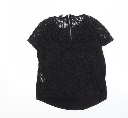 Womens UK Size 8 Warehouse Black Basic Blouse