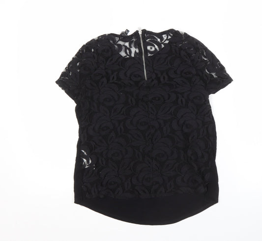 Womens UK Size 8 Warehouse Black Basic Blouse