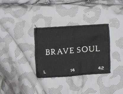 Womens UK Size 14 Brave Soul Grey Puffer Jacket