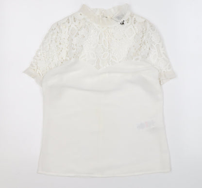Womens UK Size 6 Lipsy London White Basic Blouse