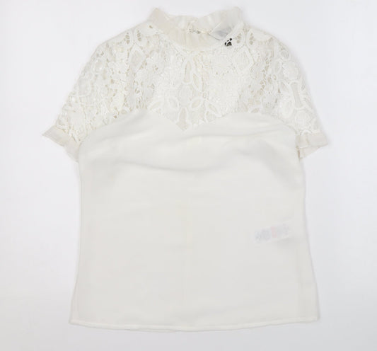Womens UK Size 6 Lipsy London White Basic Blouse
