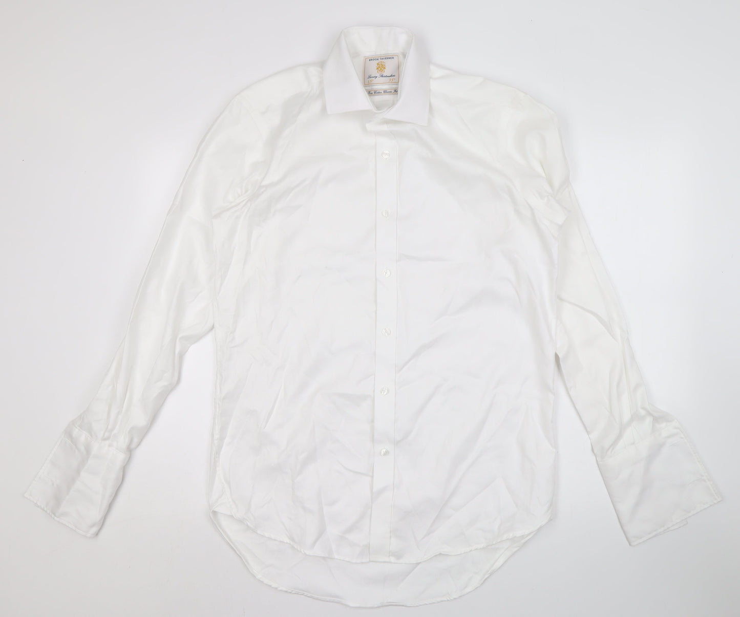 Brook Taverner Men's White Classic Fit Cotton Shirt
