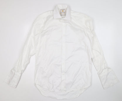 Brook Taverner Men's White Classic Fit Cotton Shirt