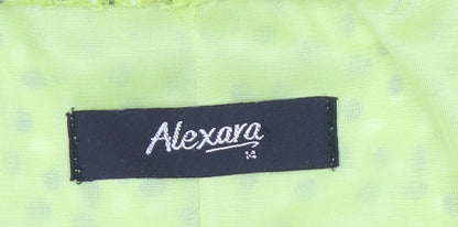 Alexara Women's Green Polka Dot Long Skirt Size 14