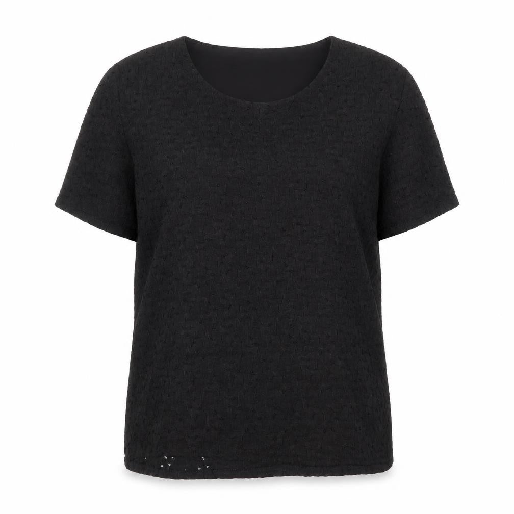 Womens UK Size 14 BASSINI Black Basic Blouse