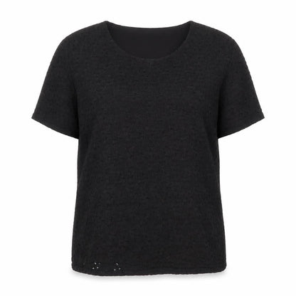 Womens UK Size 14 BASSINI Black Basic Blouse