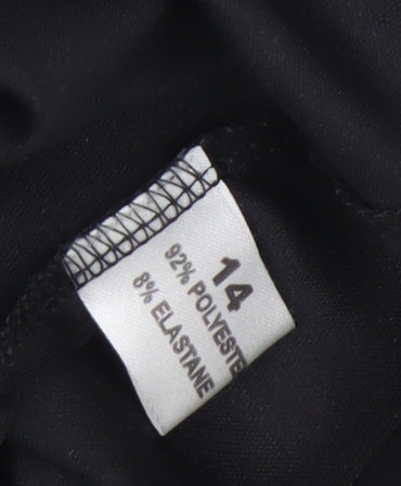 Womens UK Size 14 BASSINI Black Basic Blouse