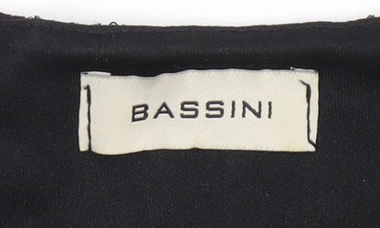 Womens UK Size 14 BASSINI Black Basic Blouse