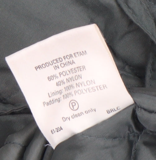Womens UK Size 14 Etam Green Parka Coat